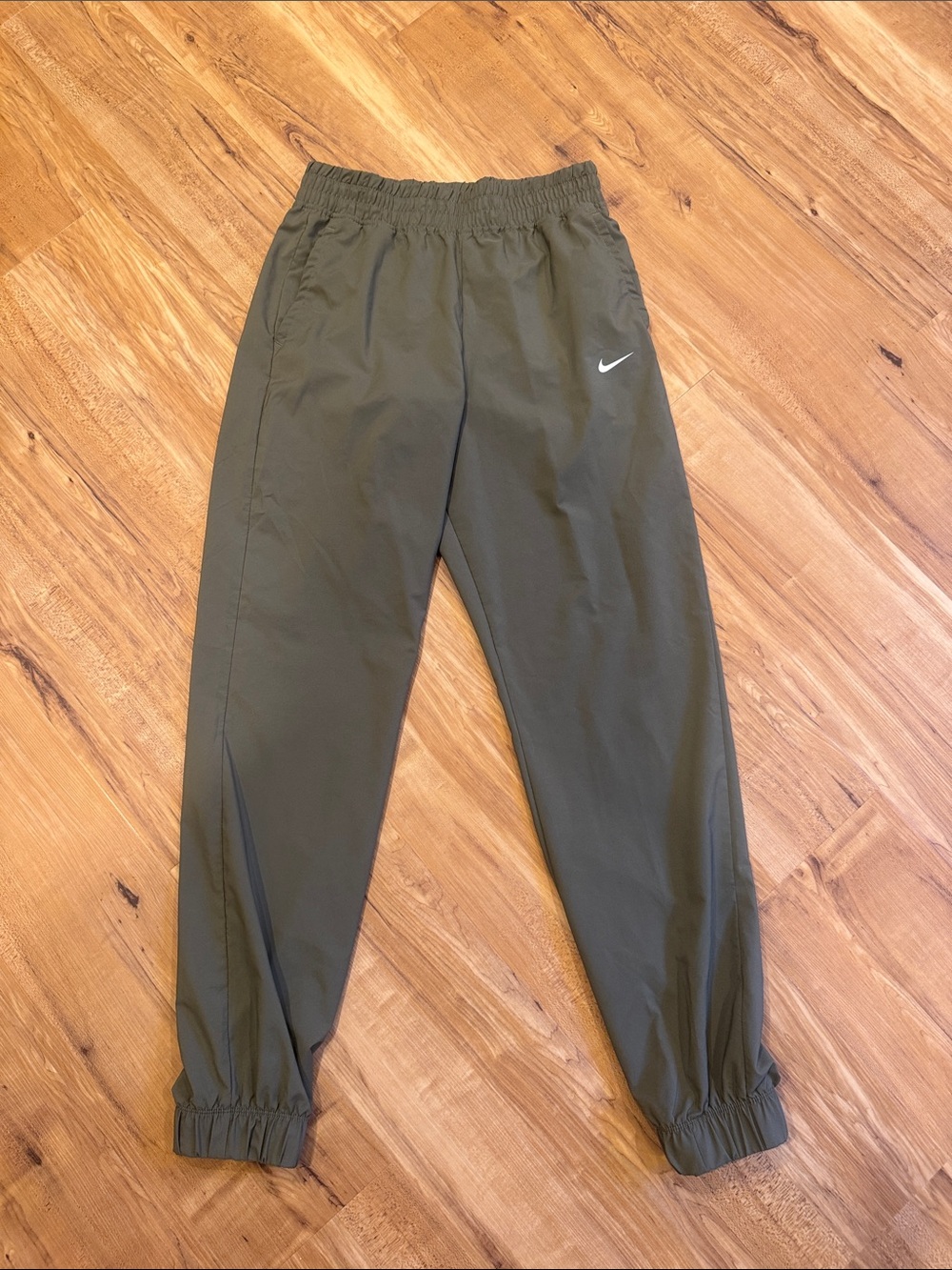 Girls size Large Nike Olive Green Jogger Pants with White Swoosh